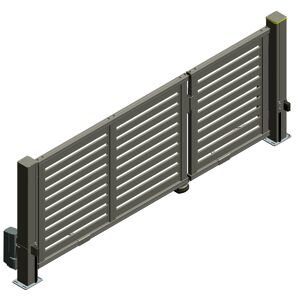 Elektrisches Doppeltor 'Mosaik' rechts 375 x 140 cm Aluminium Profile mit zwei Pfosten