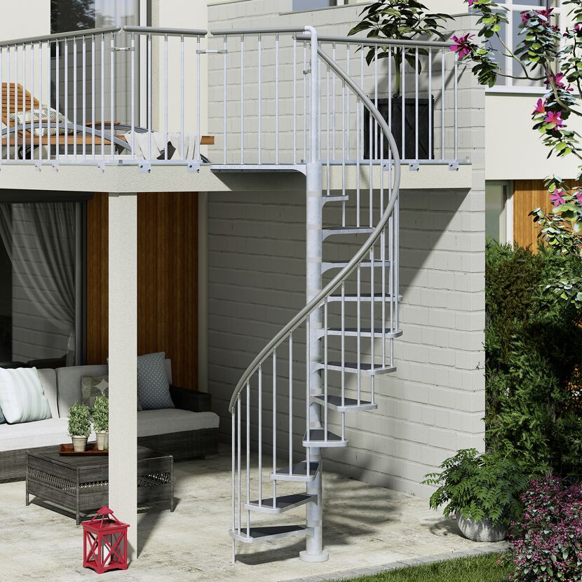 Metallwendeltreppe zur Terrasse