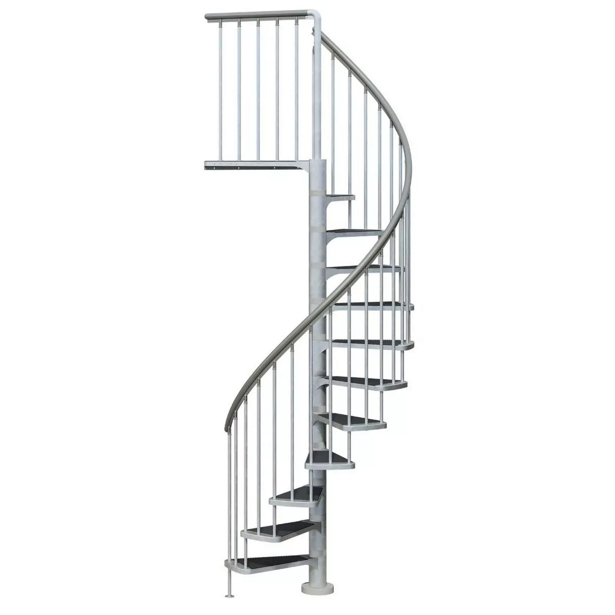 Metallene Wendeltreppe mit grauen Stufen