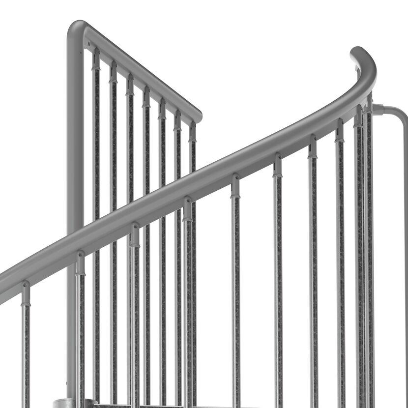 Geländer einer Wendeltreppe aus Metall