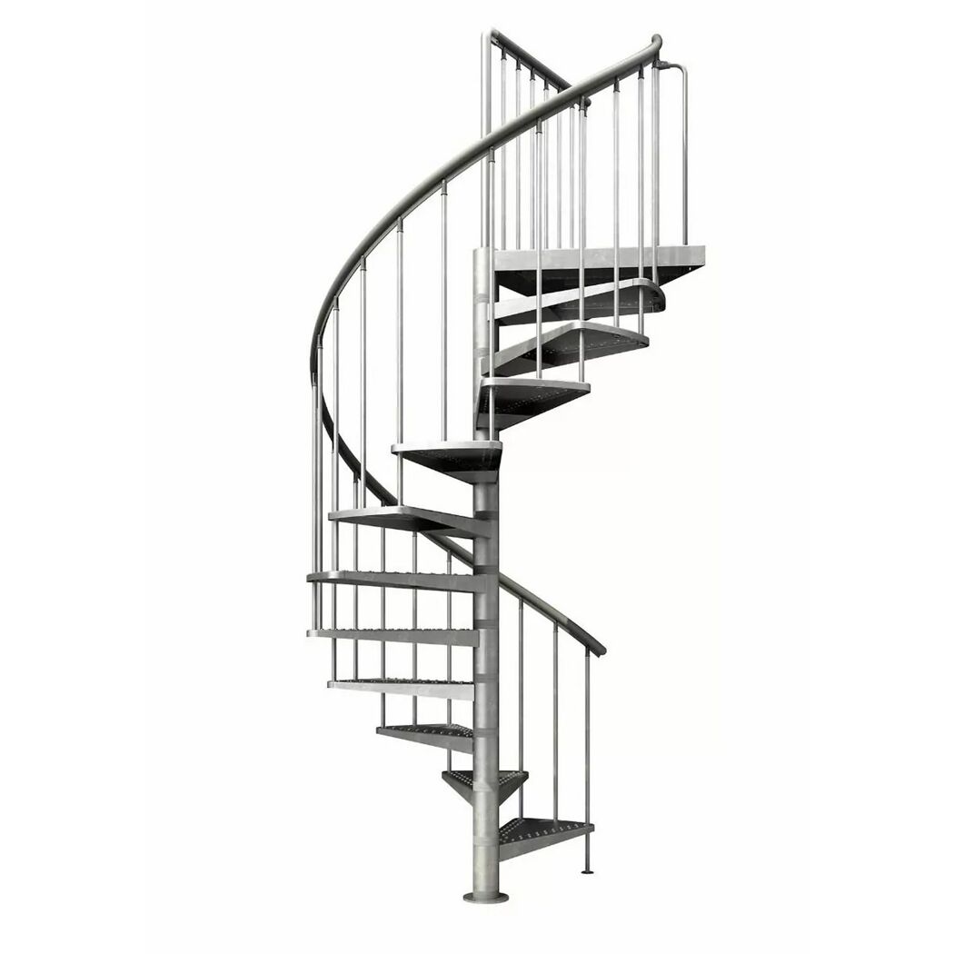 Außenspindeltreppe 'Gardenspin' Metall 13 Lochblechstufen Ø 155 cm