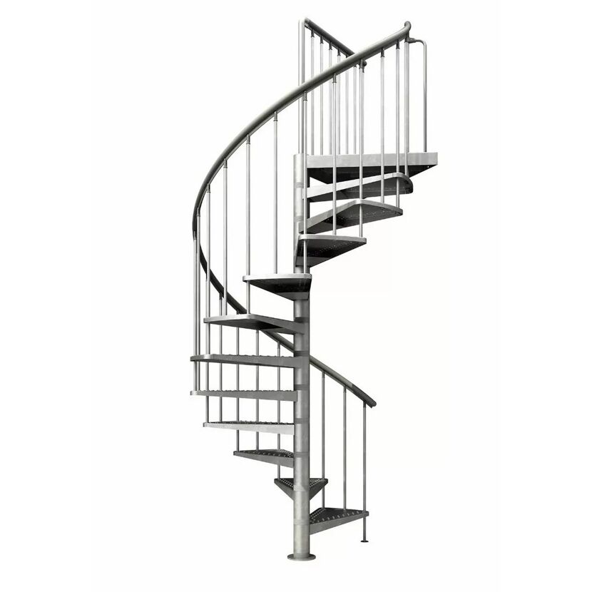 Außenspindeltreppe 'Gardenspin' Metall 15 Lochblechstufen Ø 155 cm