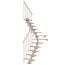 Wendeltreppe mit Holzstufen und Metallgeländer