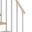 Mittelholmtreppe 'Dublin' buchefarbend/perlgrau 1/4 gewendelt, Einzelstabgeländer 12 Stufen
