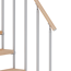 Mittelholmtreppe 'Dublin' buchefarbend/perlgrau gerade, Einzelstabgeländer 11 Stufen