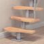 Mittelholmtreppe 'Basel' buchefarbend/perlgrau gerade, Edelstahlgeländer 11 Stufen
