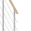 Mittelholmtreppe 'Basel' buchefarbend/perlgrau gerade, Edelstahlgeländer 12 Stufen