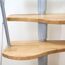 Mittelholmtreppe 'Basel' eichefarbend/perlgrau gerade, Edelstahlgeländer 11 Stufen