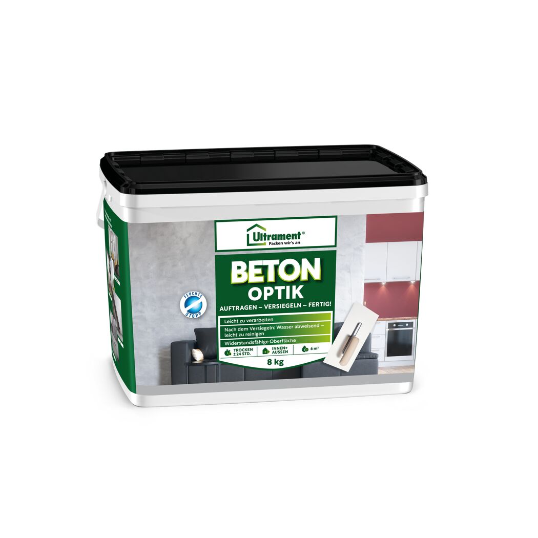 Pulverspachtel 'Beton-Optik' weißgrau 8 kg