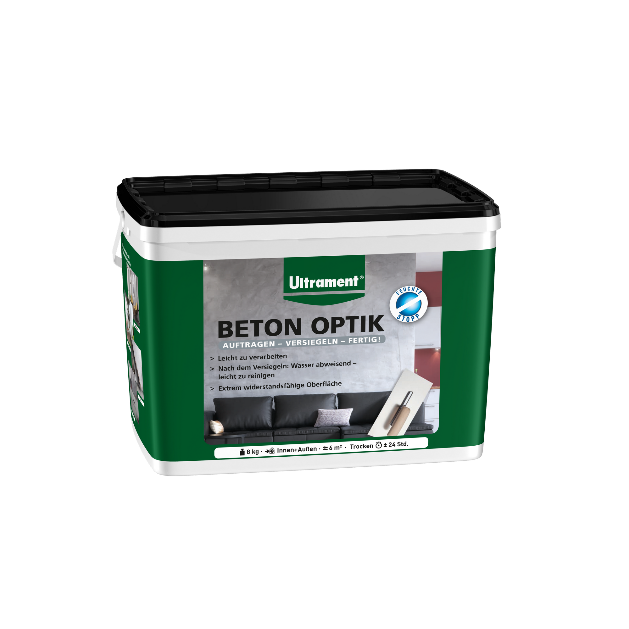Pulverspachtel 'Beton-Optik' anthrazit 8 kg + product picture