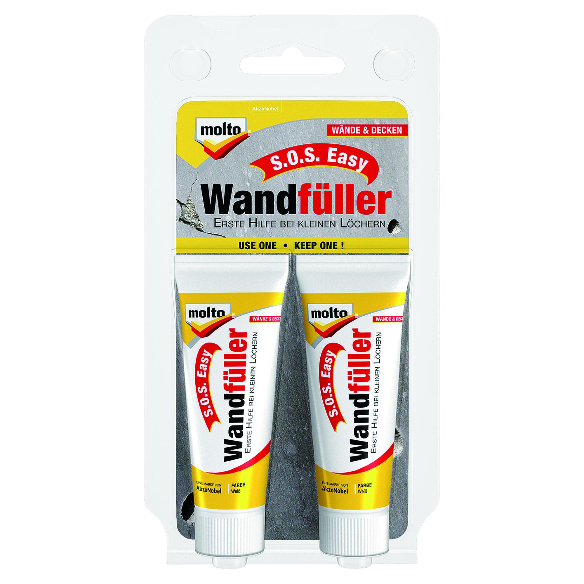 Zwei Tuben Molto Wandfüller S.O.S. Easy