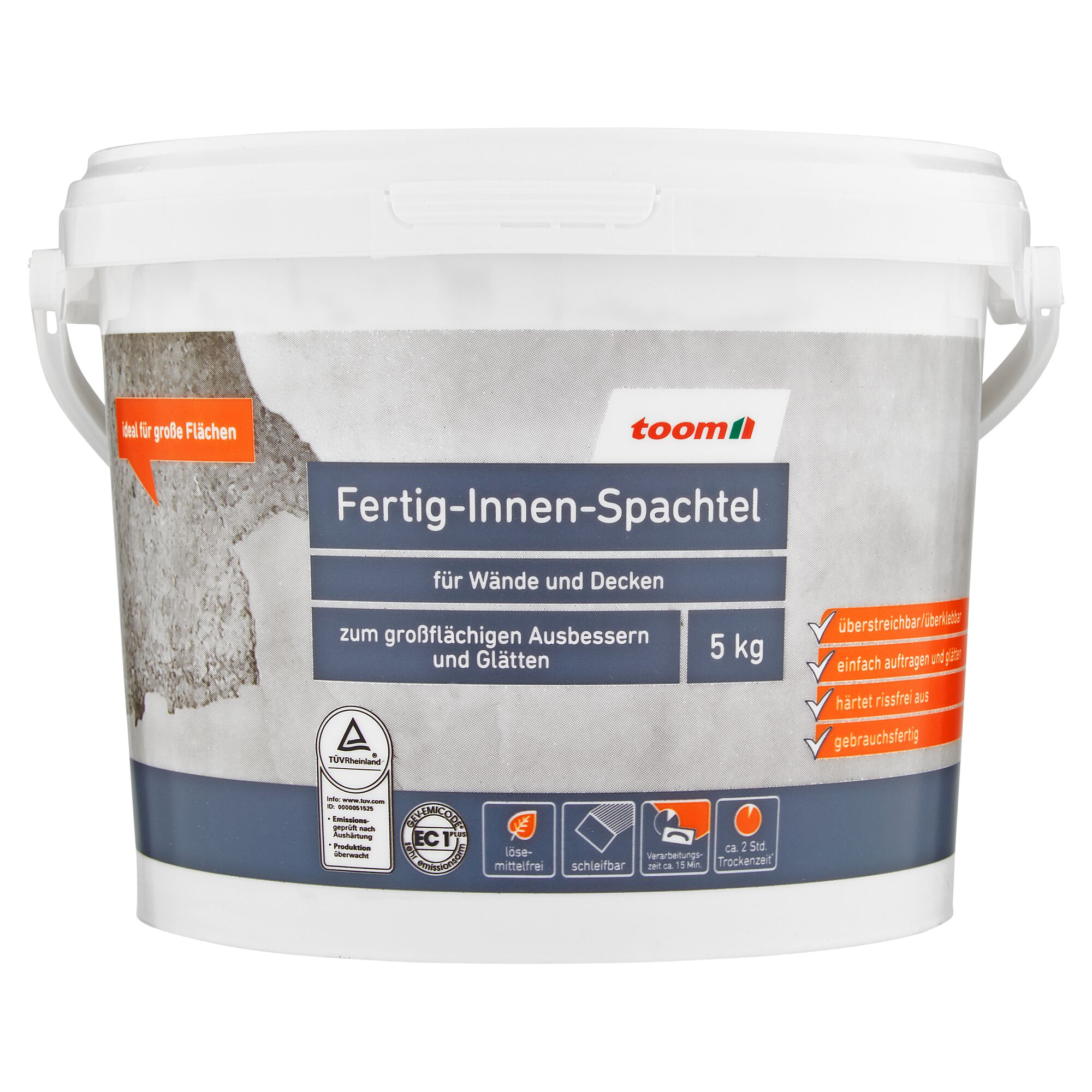 Weißer Eimer Fertig-Innen-Spachtel 5 kg