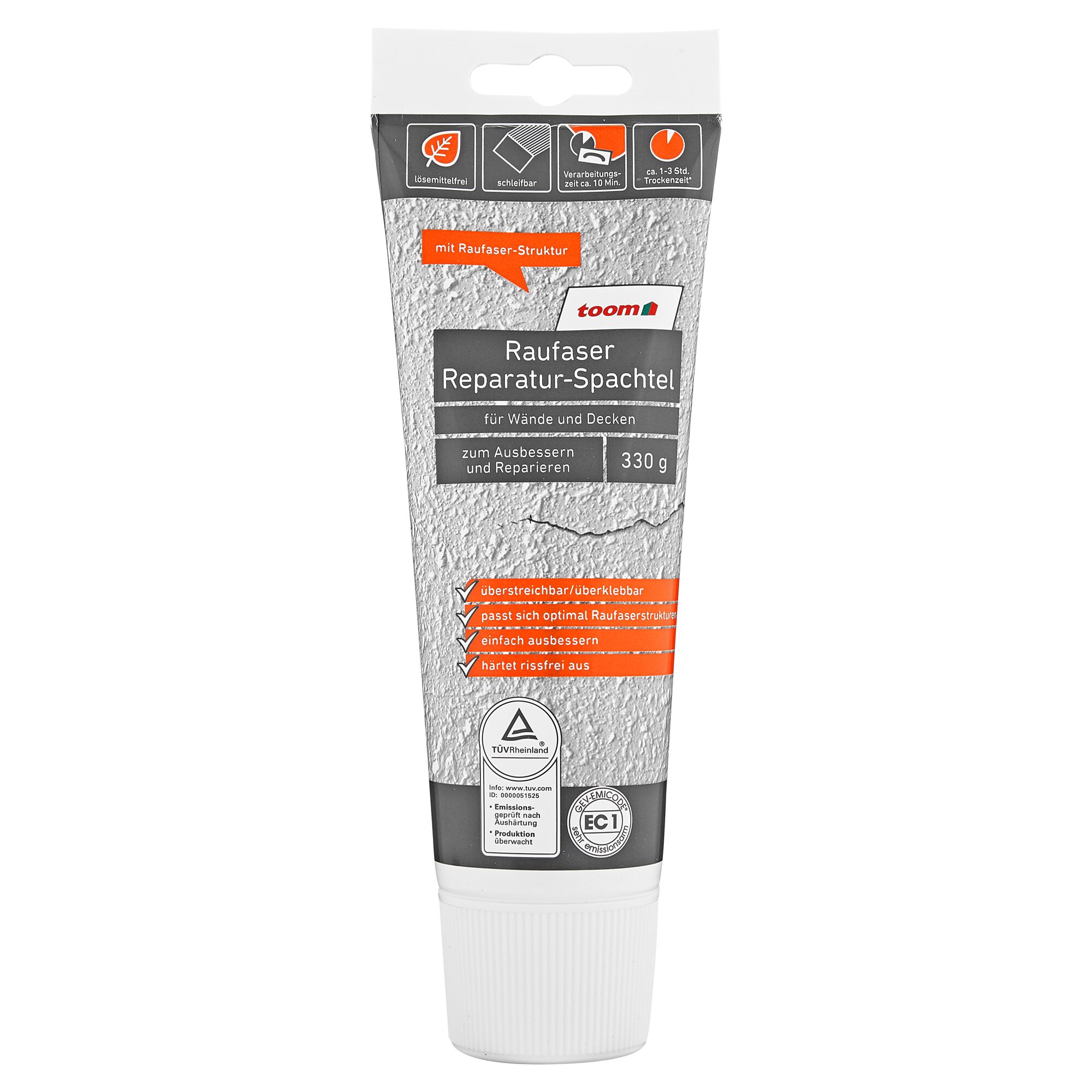 Tube mit toom Raufaser Reparatur-Spachtel