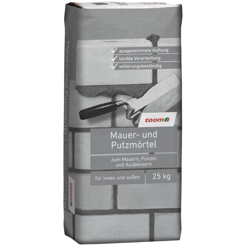 25 kg Sack Toom Mauer- und Putzmörtel, Kelle