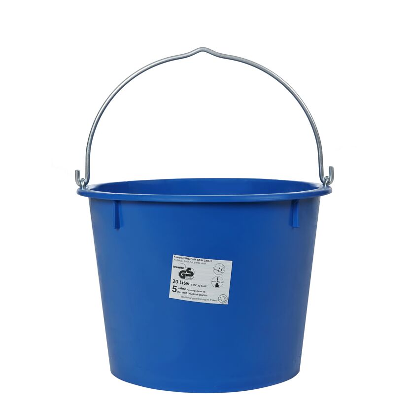 Blauer 20-Liter-Eimer mit Metallgriff