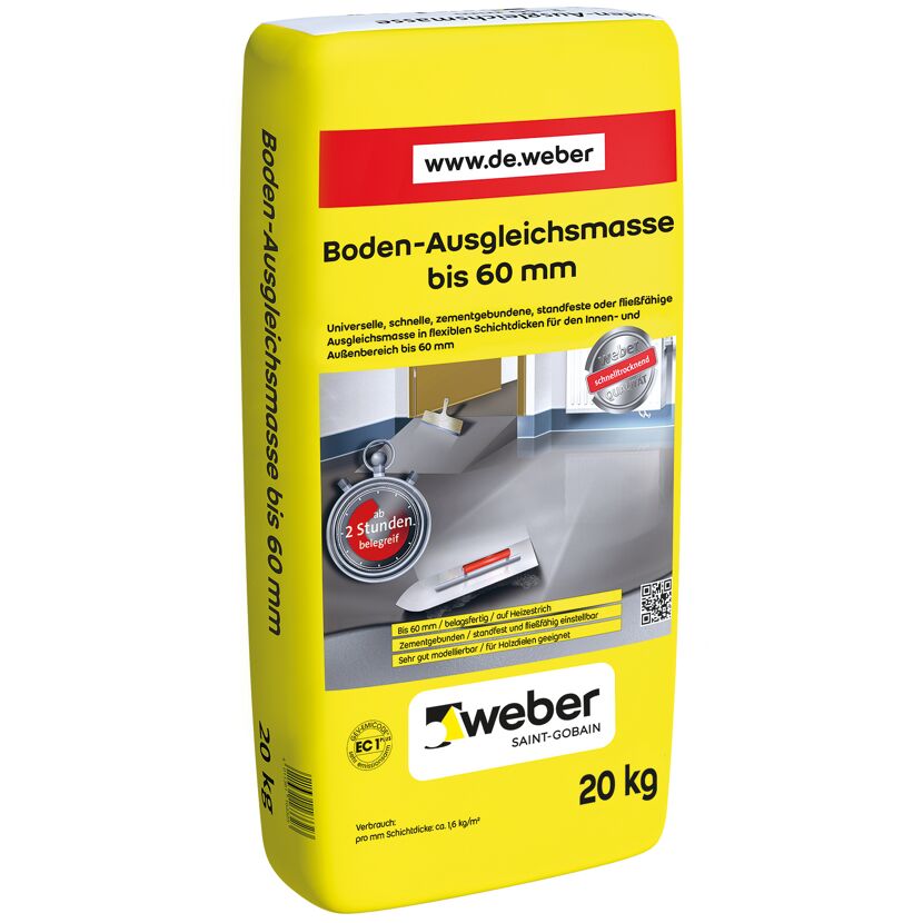 Weber Bodenausgleichsmasse bis 60 mm, 20 kg Sack