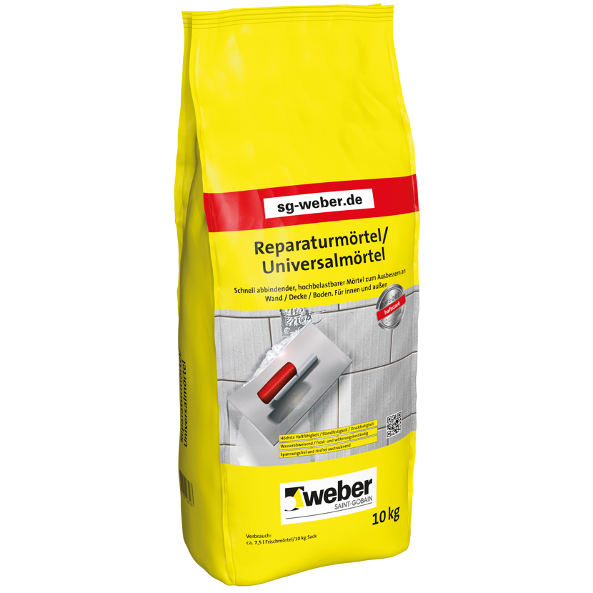 Weber Reparaturmörtel, 10 kg Sack, Tragegriff, Kelle