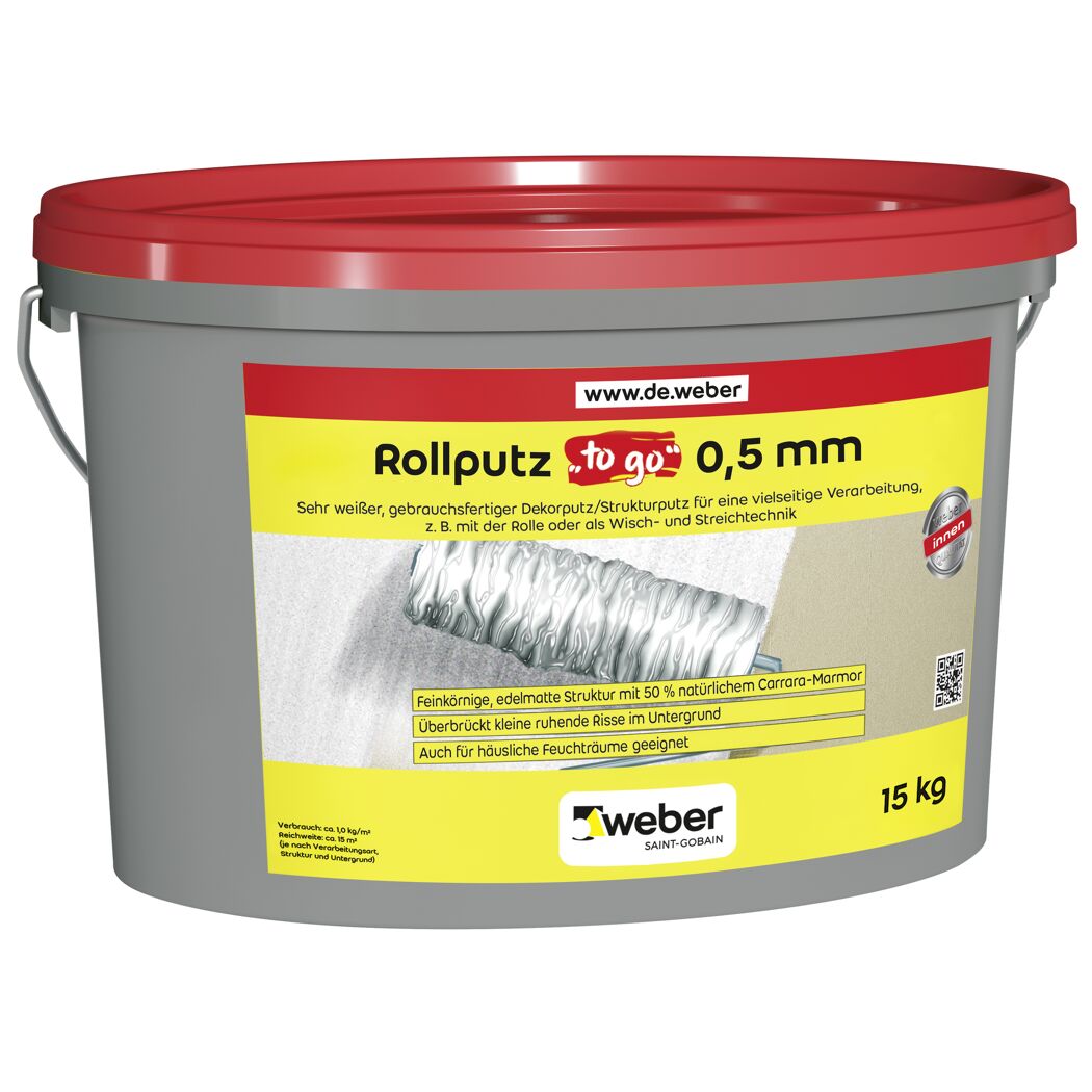 Eimer mit Weber Rollputz to go 0,5 mm