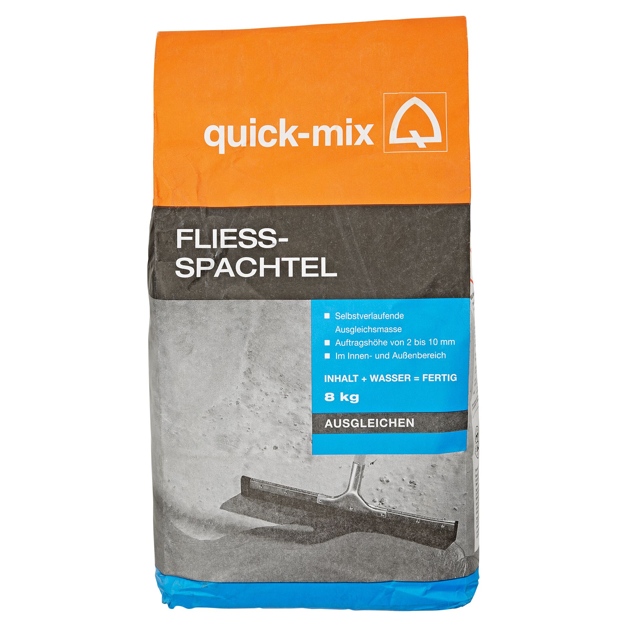 8 kg Quick-Mix Fließspachtel, mit Glättkelle