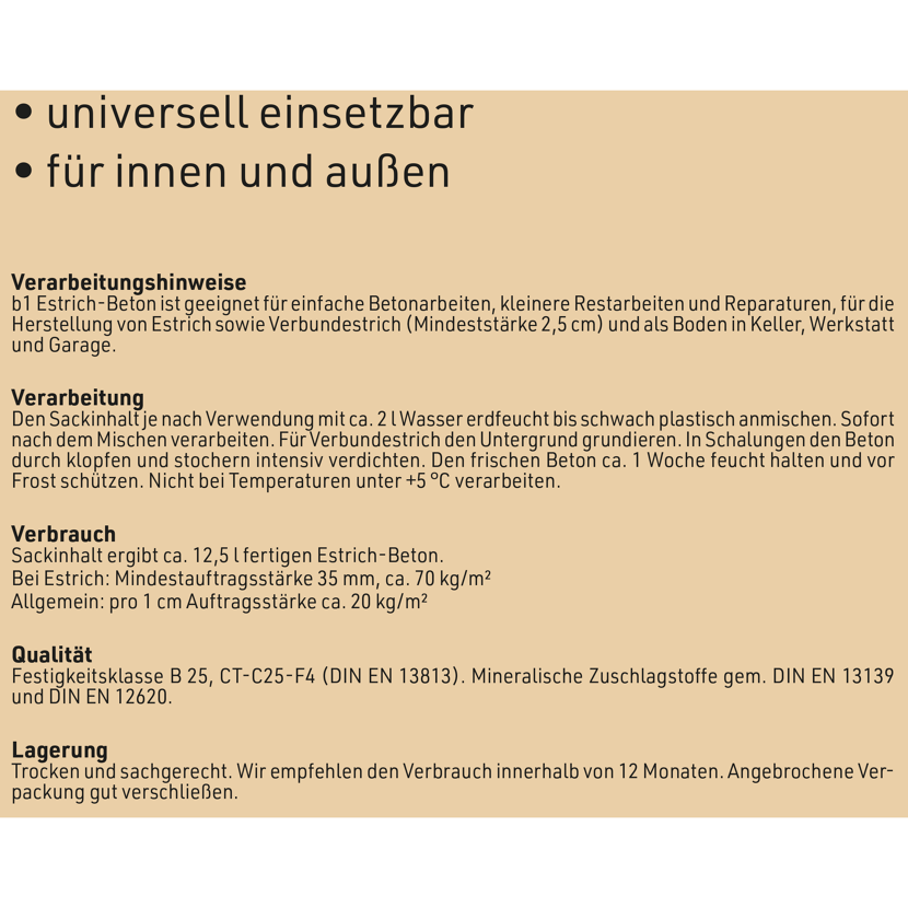 Produktinformation zu Estrichbeton