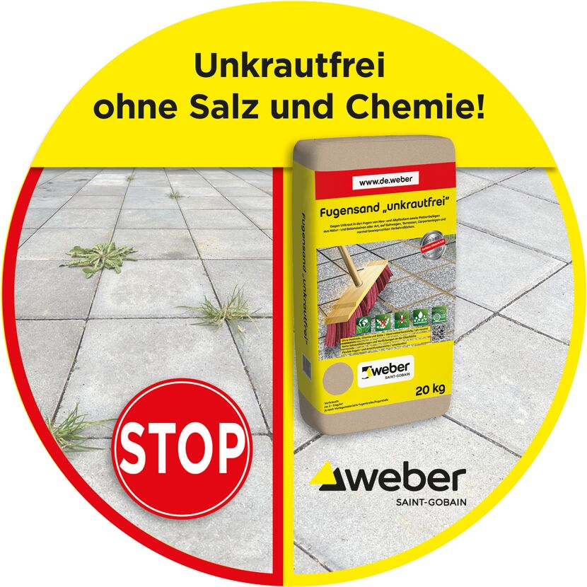 Weber Fugensand unkrautfrei, 20 kg Sack, Besen