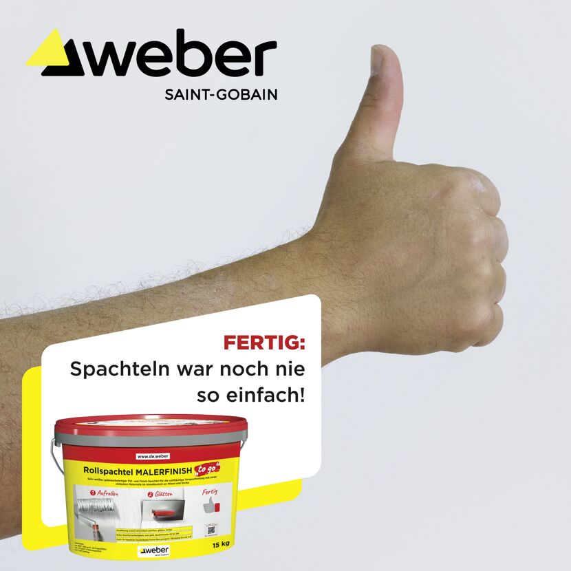 Weber Rollspachtel Malerfinish To Go 15 kg Eimer
