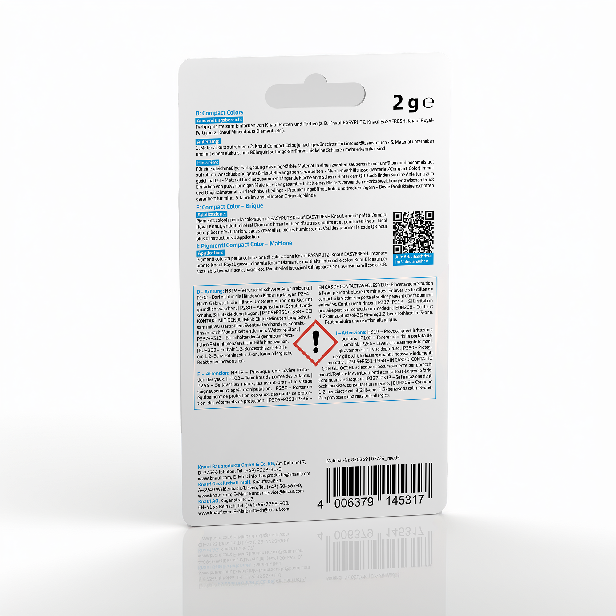 Farbpulver 'Compact Color' ziegelrot 2 g