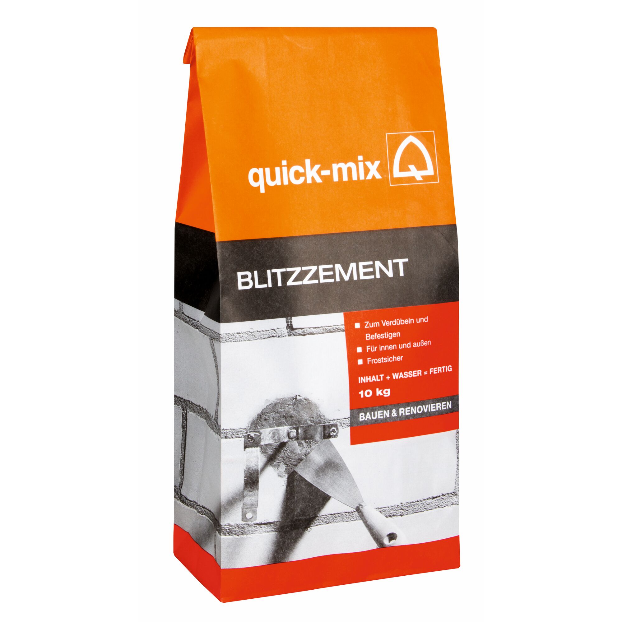 Quick-Mix Blitz-Zement, 10 kg Sack, Kelle