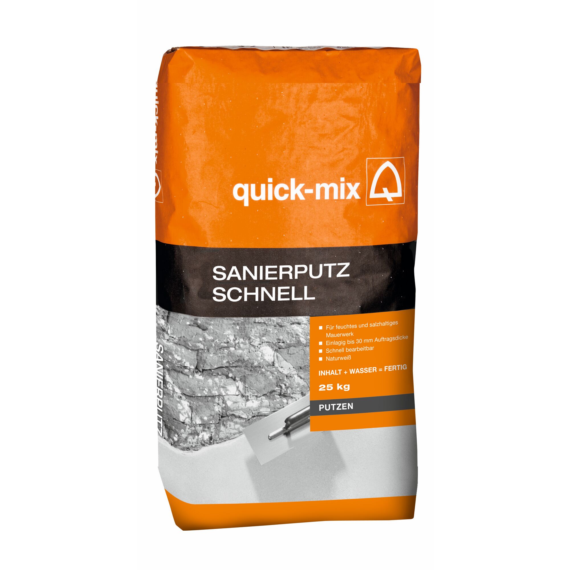 25 kg Sack Sanierputz Schnell von Quick-Mix, Kelle