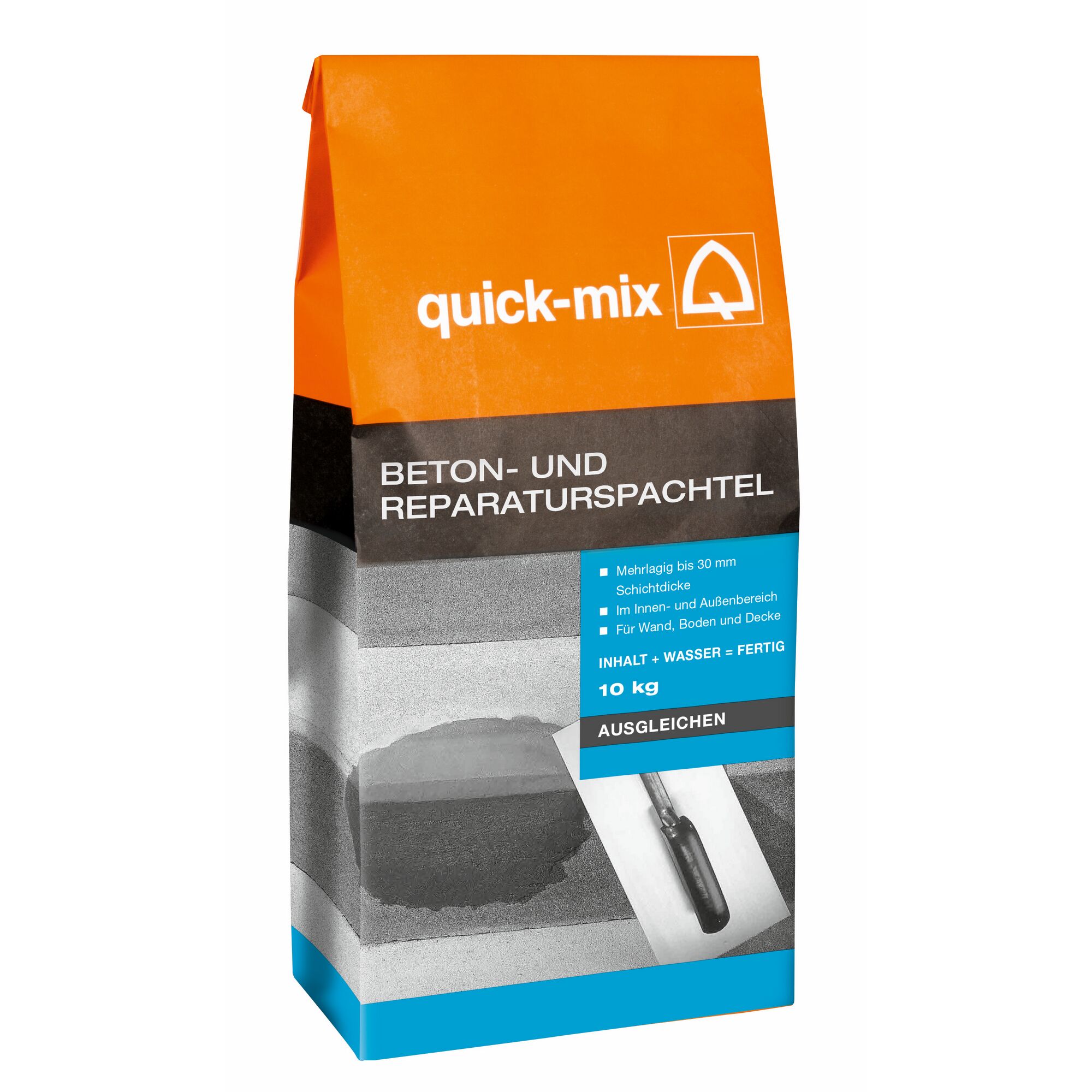 Quick-Mix Beton- und Reparaturspachtel, 10 kg, mit Kelle