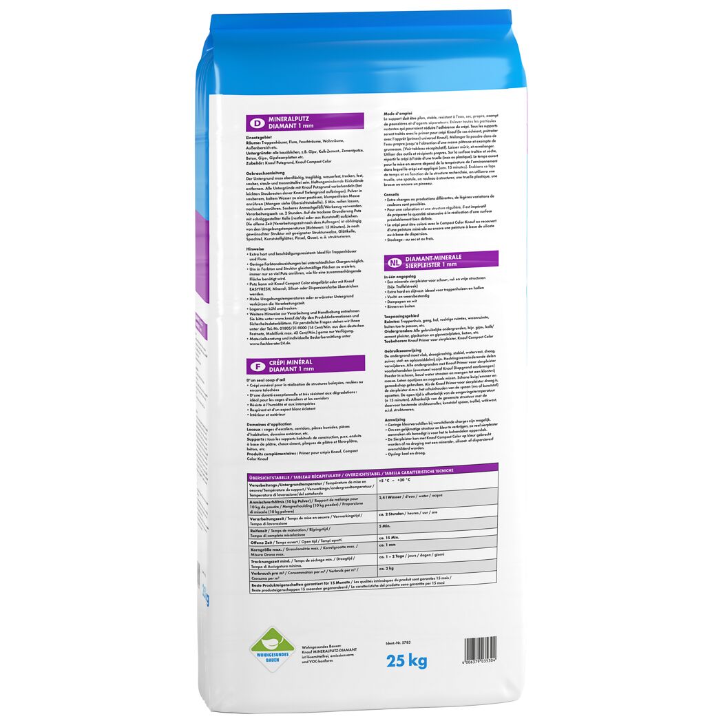 25 kg Sack Mineralputz Diamant 1 mm