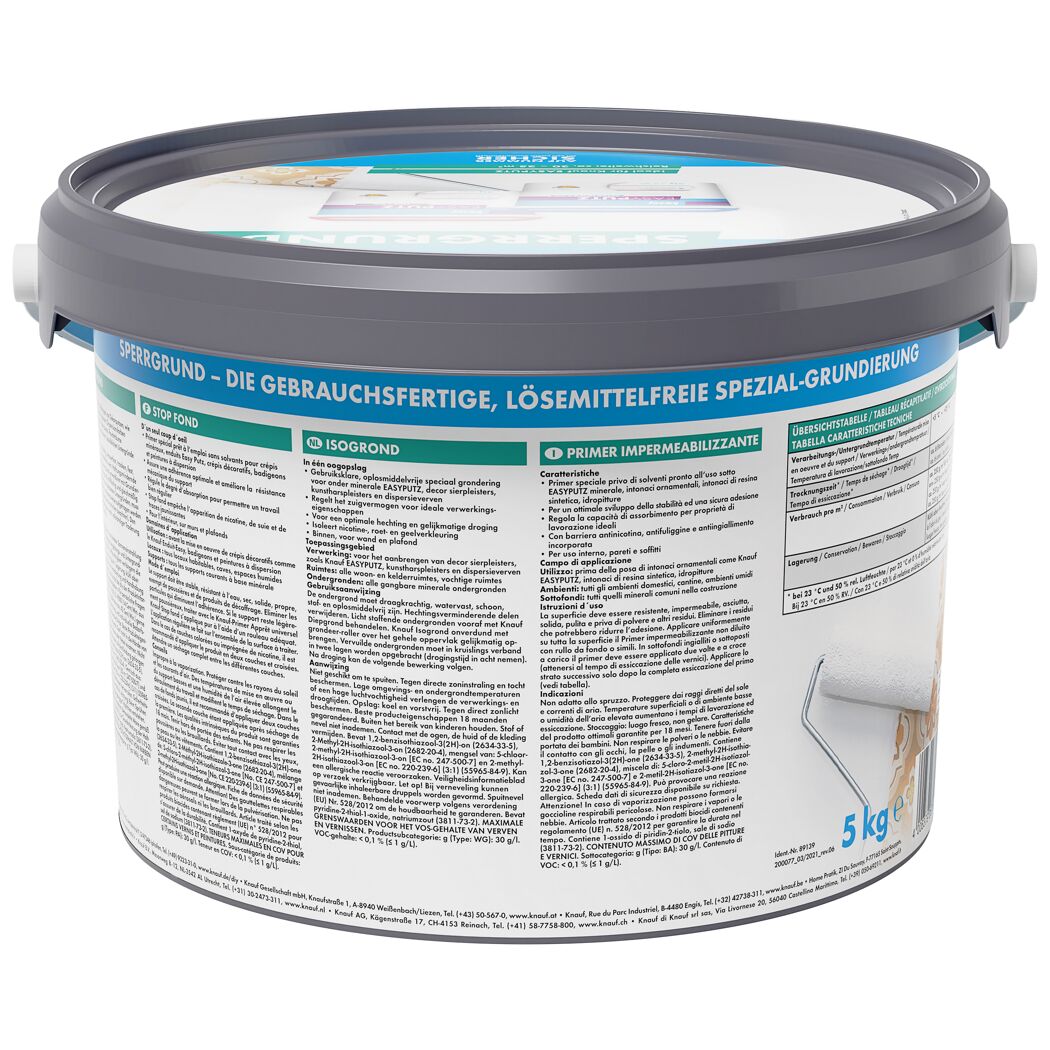 5 kg Eimer weißer Knauf Sperrgrund