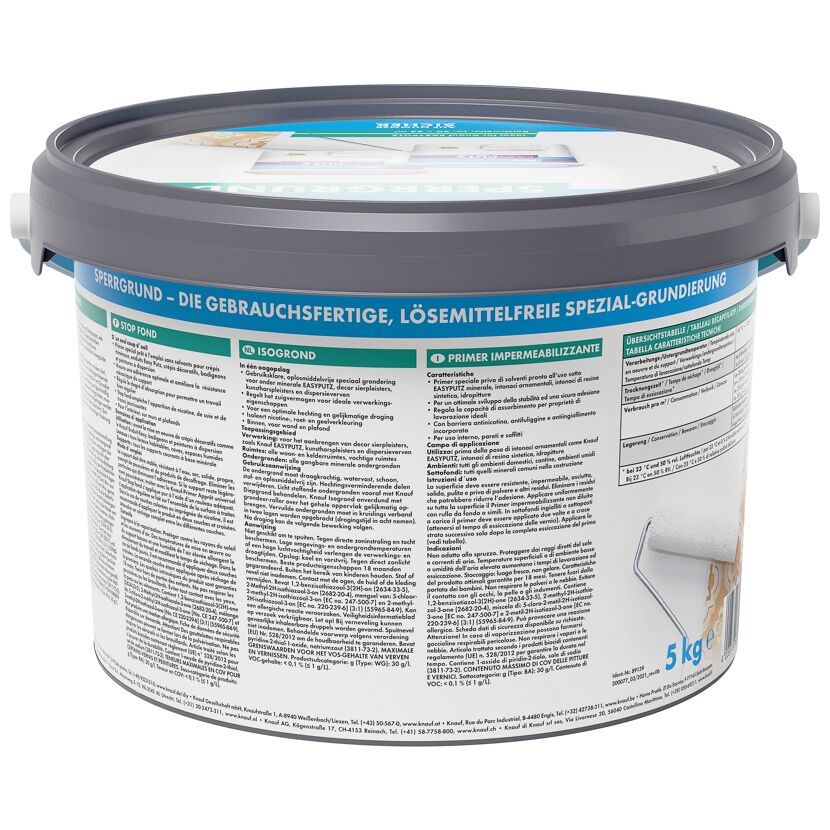 5 kg Eimer weißer Knauf Sperrgrund