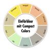 Farbpalette Compact Colors: Zitronengelb, Honiggelb, Terracotta, Cafe au Lait, Muschel, Mokka, Schiefer, Jade, Sand, Ingwer
