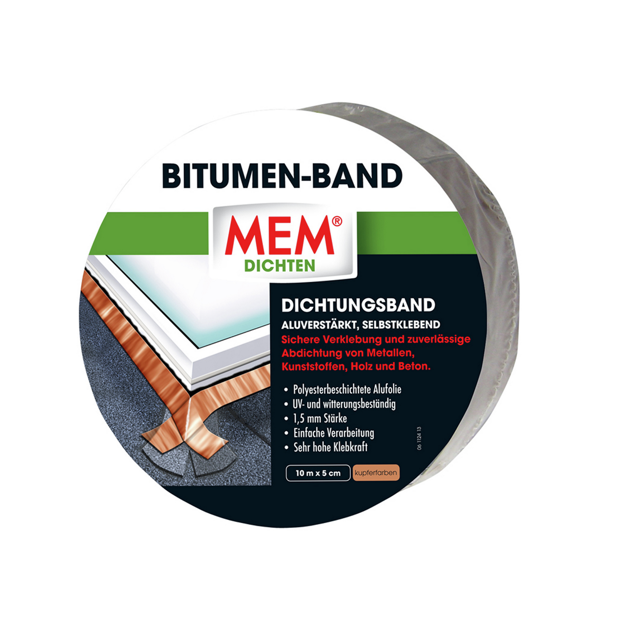 Bitumen-Band kupfer 5 cm x 10 m + product picture