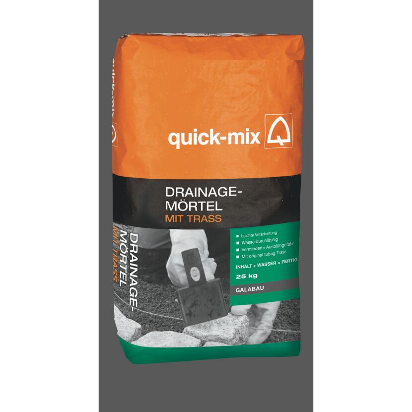 quick-mix Drainage-Mörtel mit Trass, 25 kg Sack