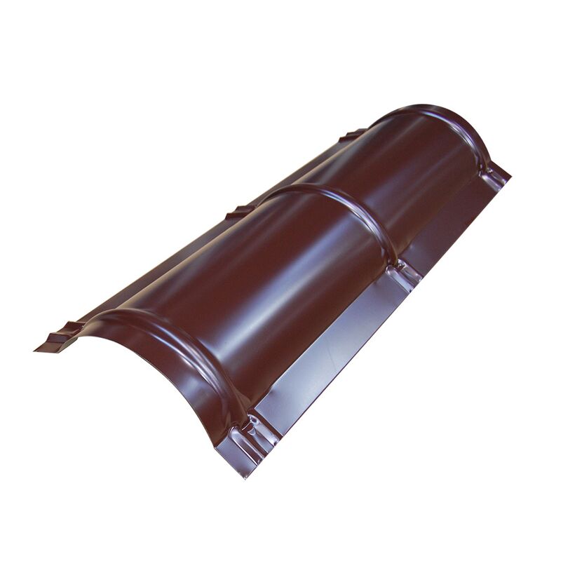 Gerippter Dachfirst in Mahagonibraun