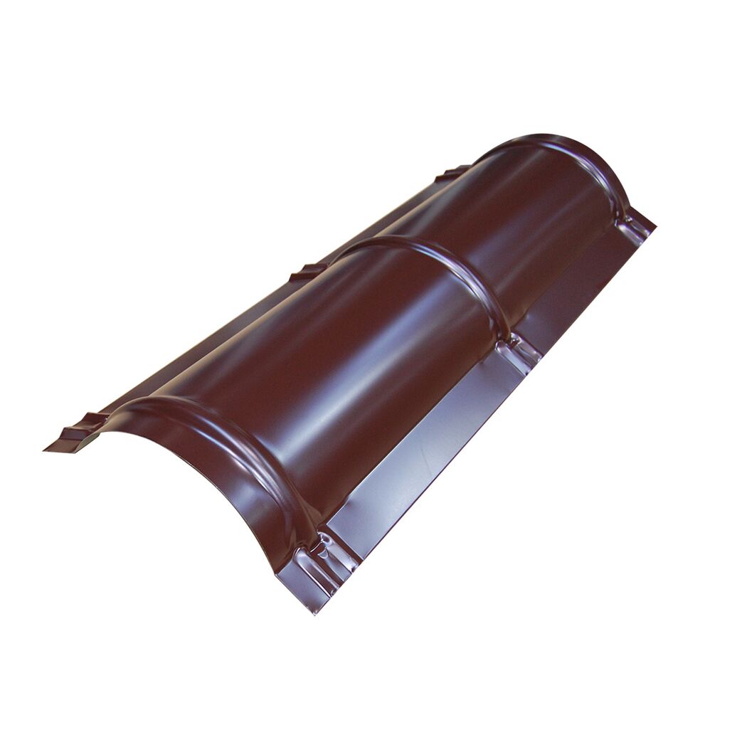 Gerippter Dachfirst in Mahagonibraun