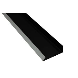 Kantenwinkel-Schürze schwarz verzinkt 100 x 15,6 x 0,04 cm