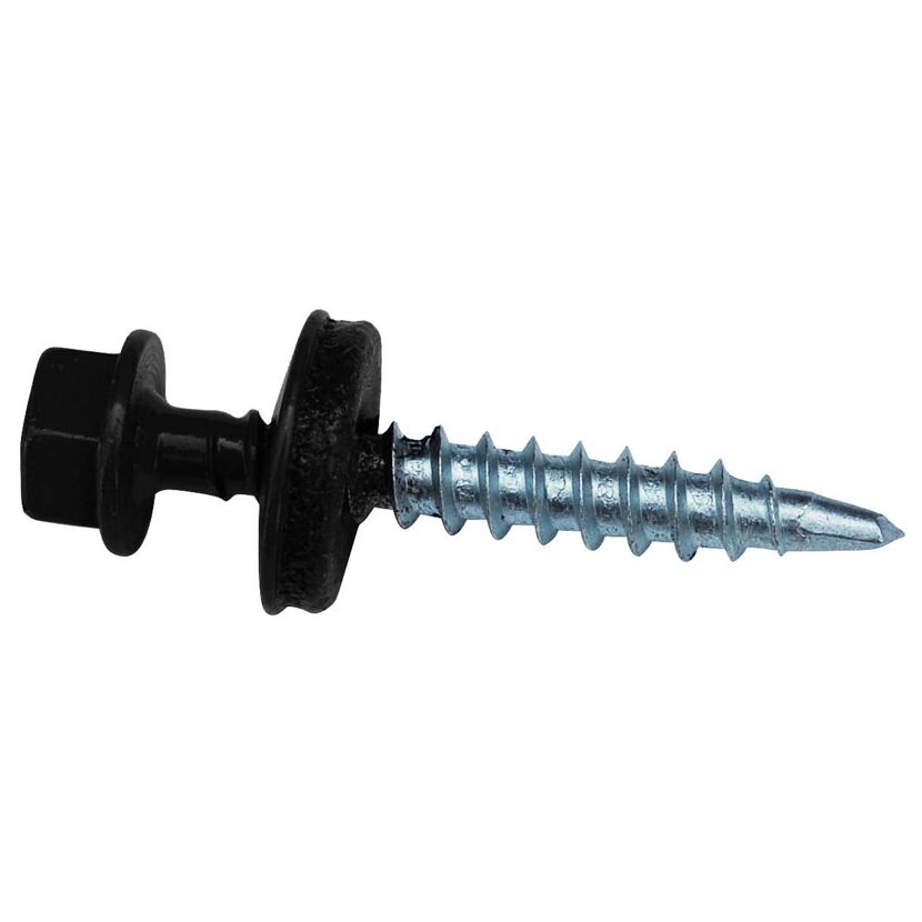 Schwarze Schraube mit silbernem Gewinde