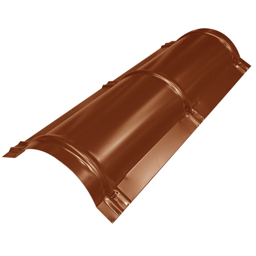 Geriffelter Dachfirst in terracotta