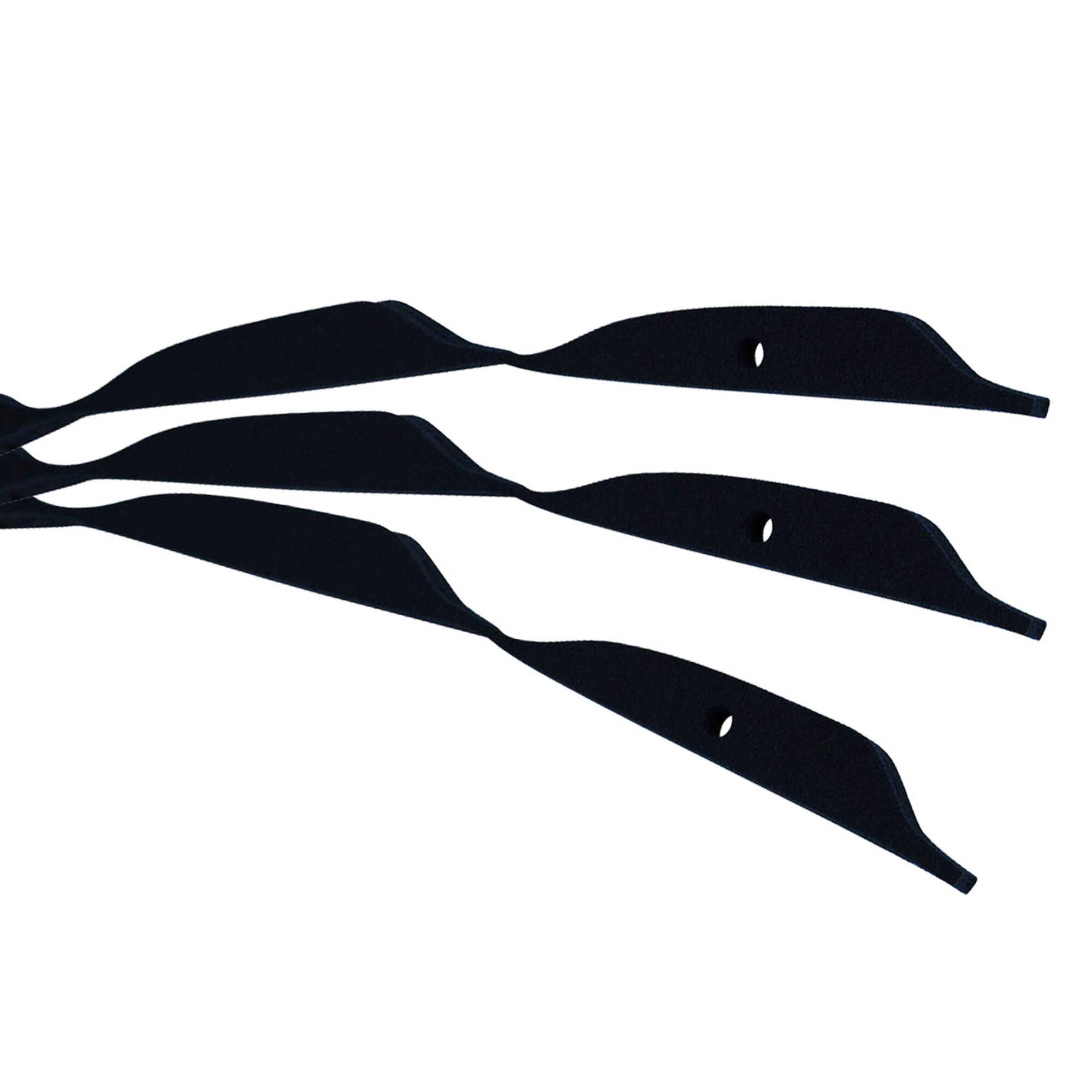 Drei schwarze Dachfirstabdichtungen