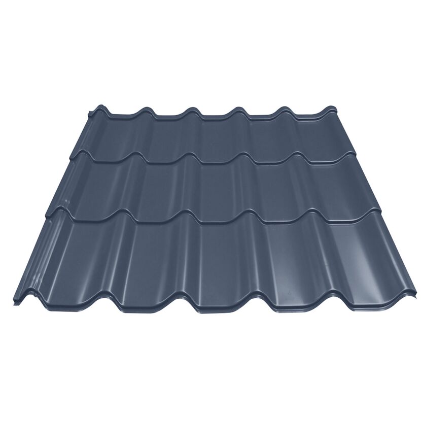 Graue Metalldachziegel