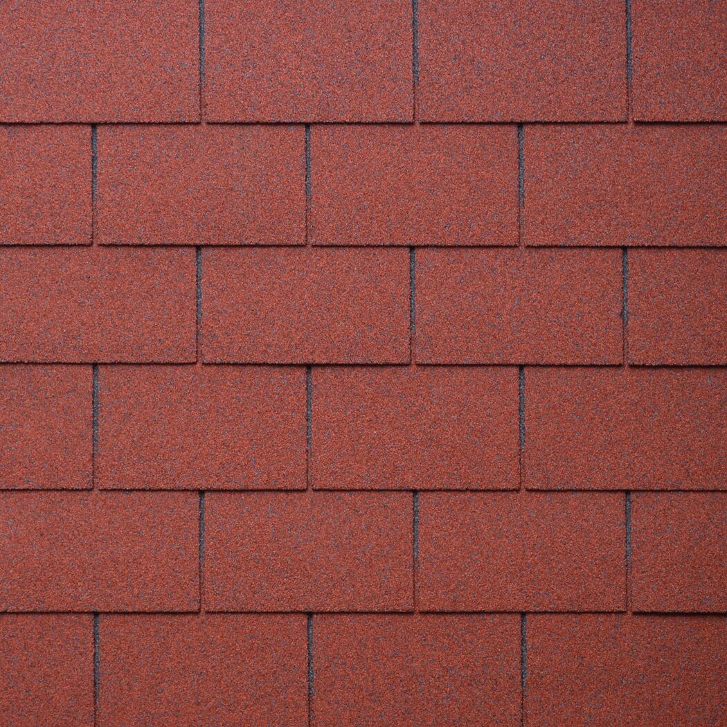 Bitumen-Rechteckschindeln rot 33,3 x 100 cm