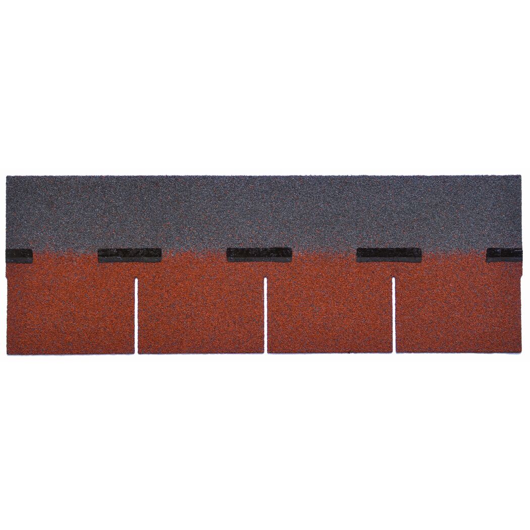Bitumen-Rechteckschindeln rot 33,3 x 100 cm