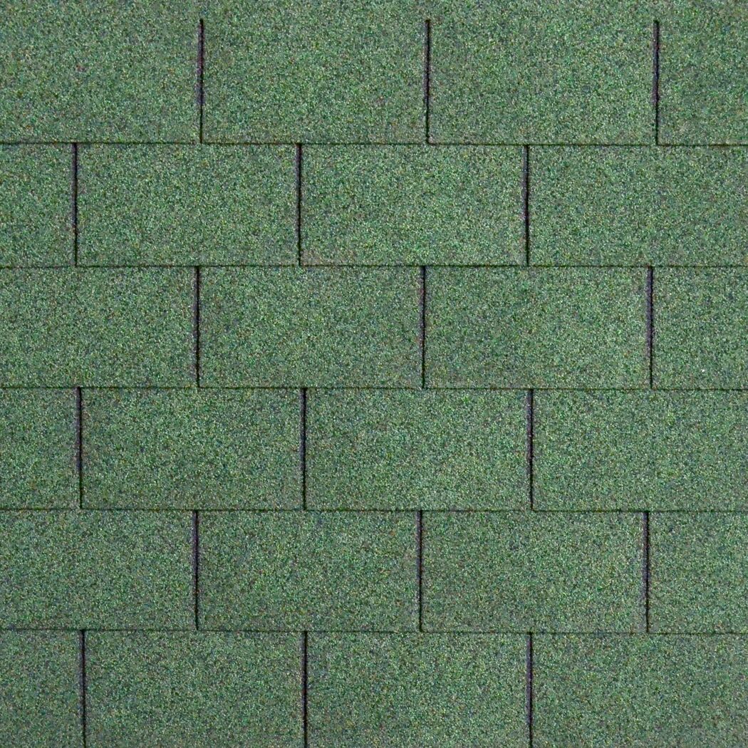 Bitumen-Rechteckschindeln grün 33,3 x 100 cm