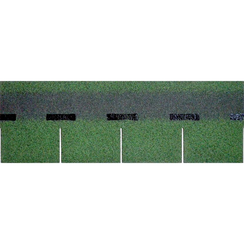 Bitumen-Rechteckschindeln grün 33,3 x 100 cm