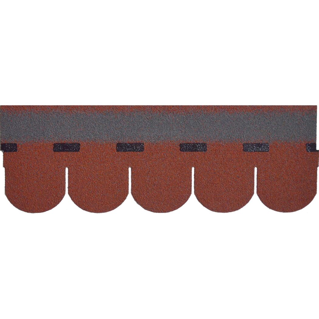 Bitumen-Biberschindeln rot 33,3 x 100 cm