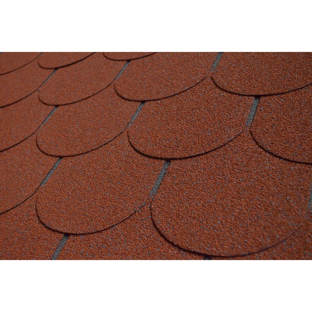 Bitumen-Biberschindeln rot 33,3 x 100 cm