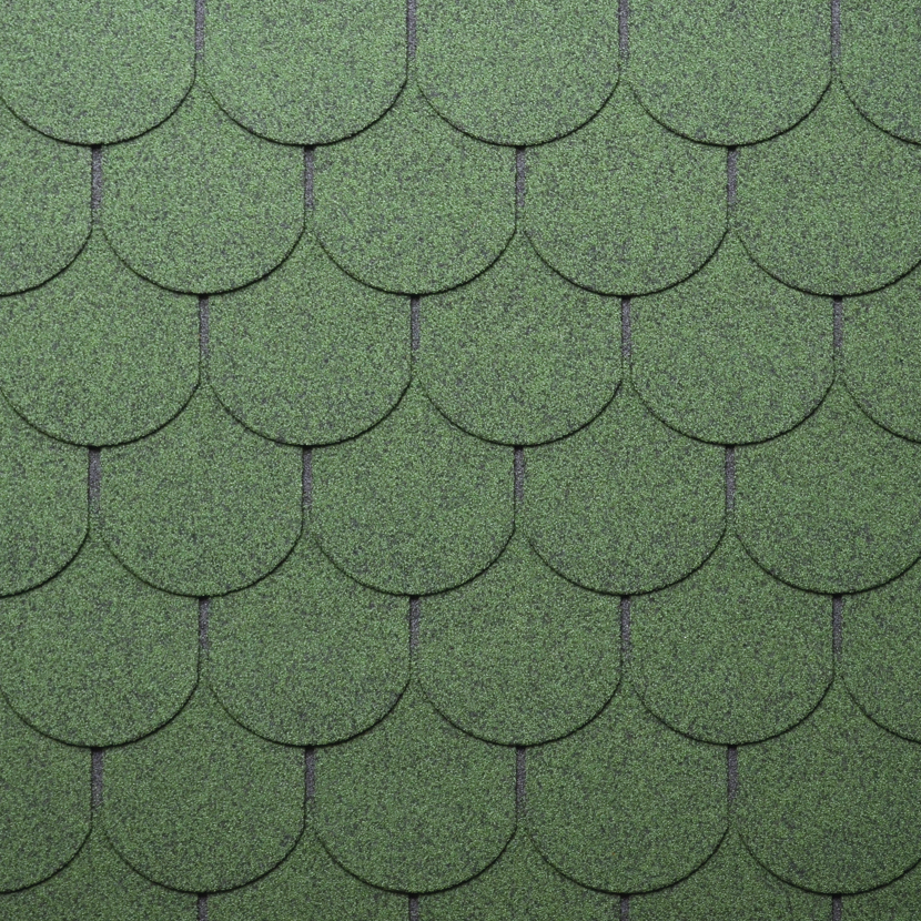 Bitumen-Biberschindeln grün 33,3 x 100 cm